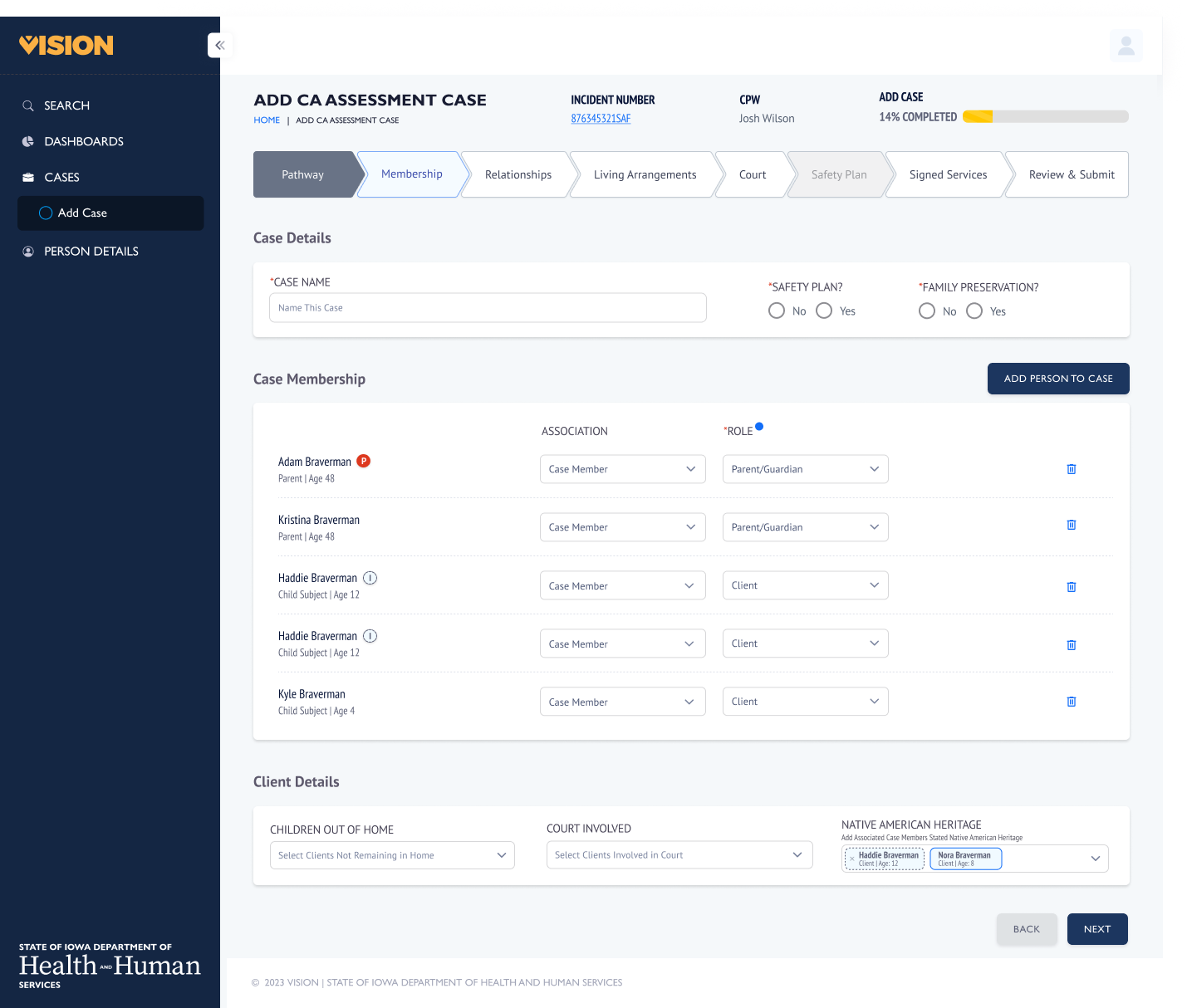 Iowa DHS screenshot